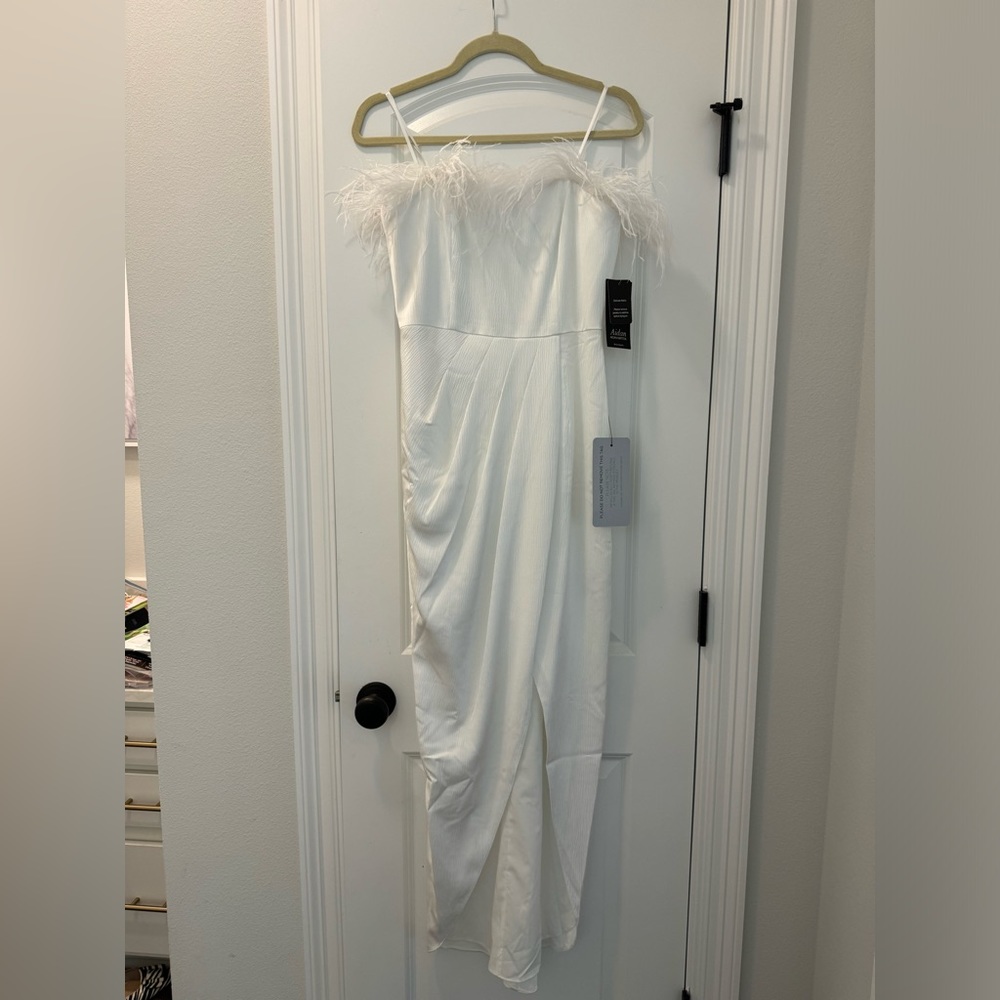 Strapless Gown With Draped Skirt In Ivory